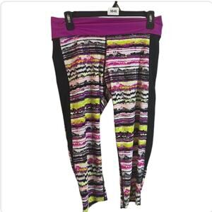 Nike Workout Leggings Cropped Solar Wind Hydro Women's Size M Multicolor